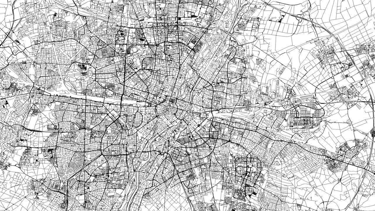 Munich Road Network and Streets 3D model_9