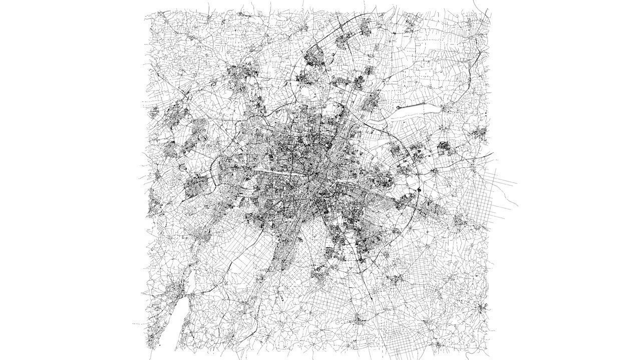 Munich Road Network and Streets 3D model_8