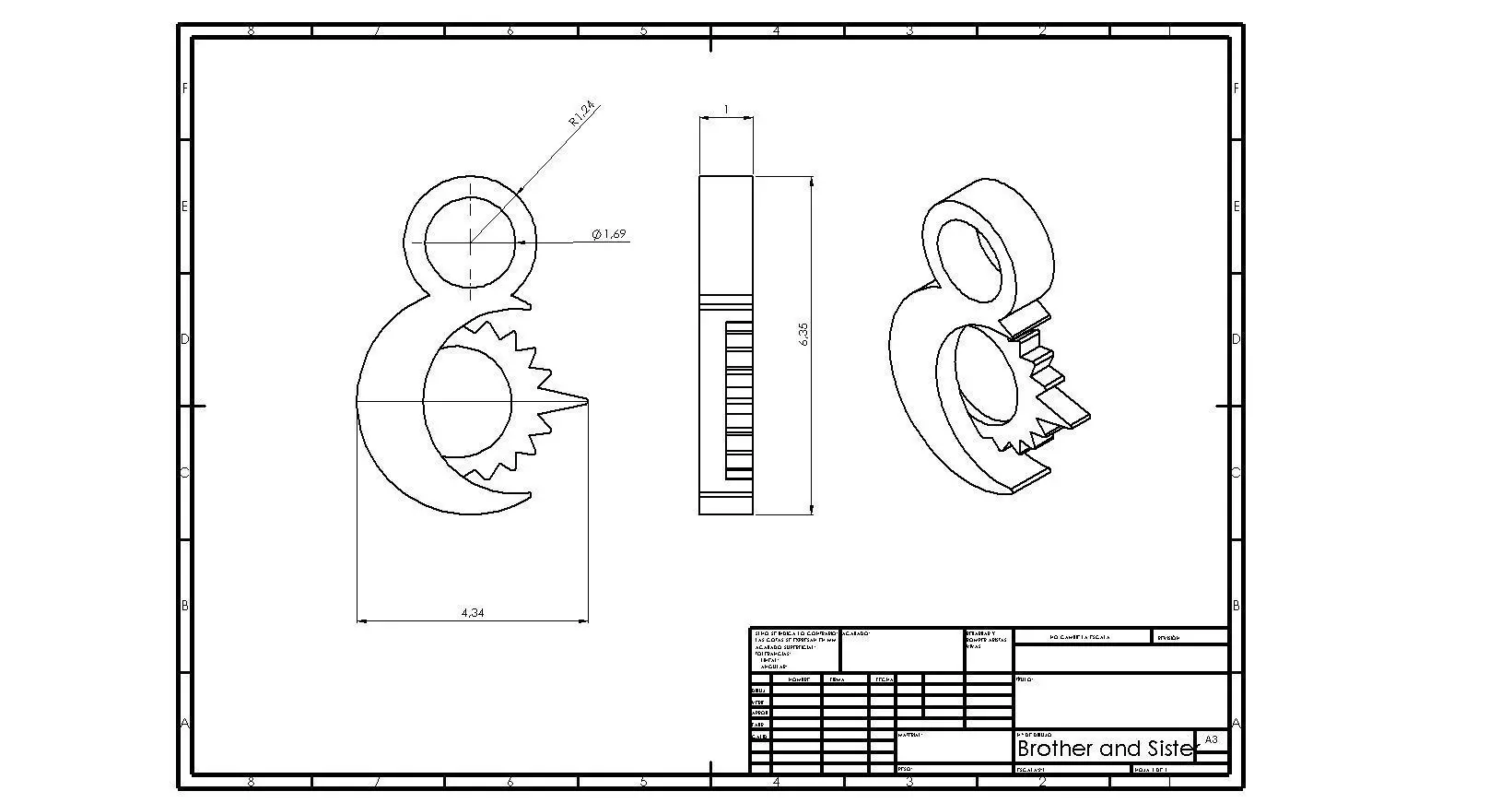 Brother and Sister Pendant 3D print model_0