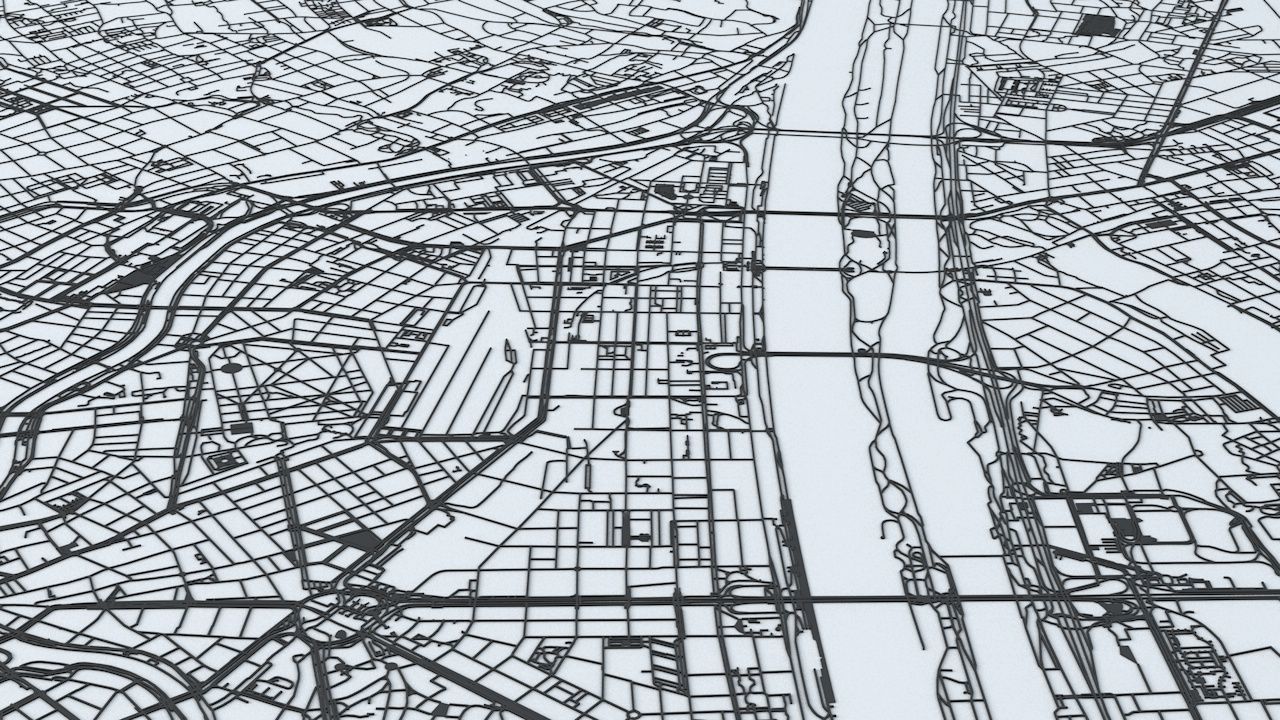 Vienna Road Network and Streets 3D model_5