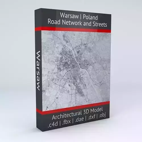 Warsaw Road Network and Streets 3D model