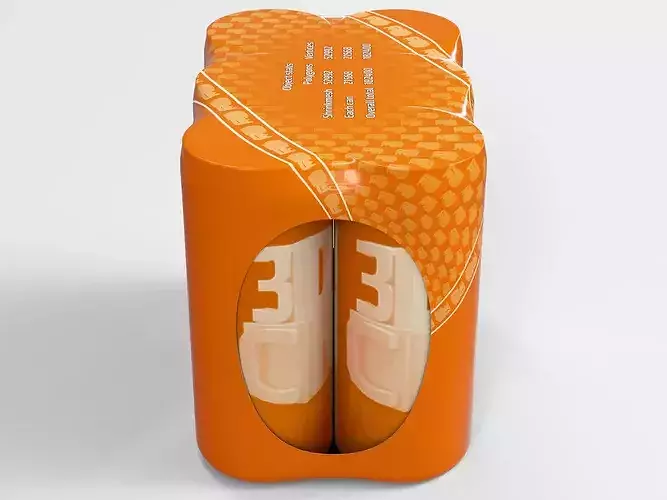 6 Pack 330ml Sleek shrinkwrapped beverage cans 3D model 5