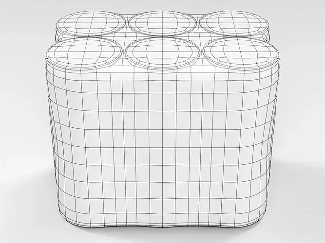 6 Pack 330ml Sleek shrinkwrapped beverage cans 3D model 4