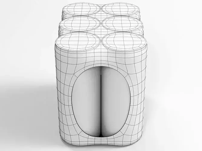 6 Pack 330ml Sleek shrinkwrapped beverage cans 3D model 6