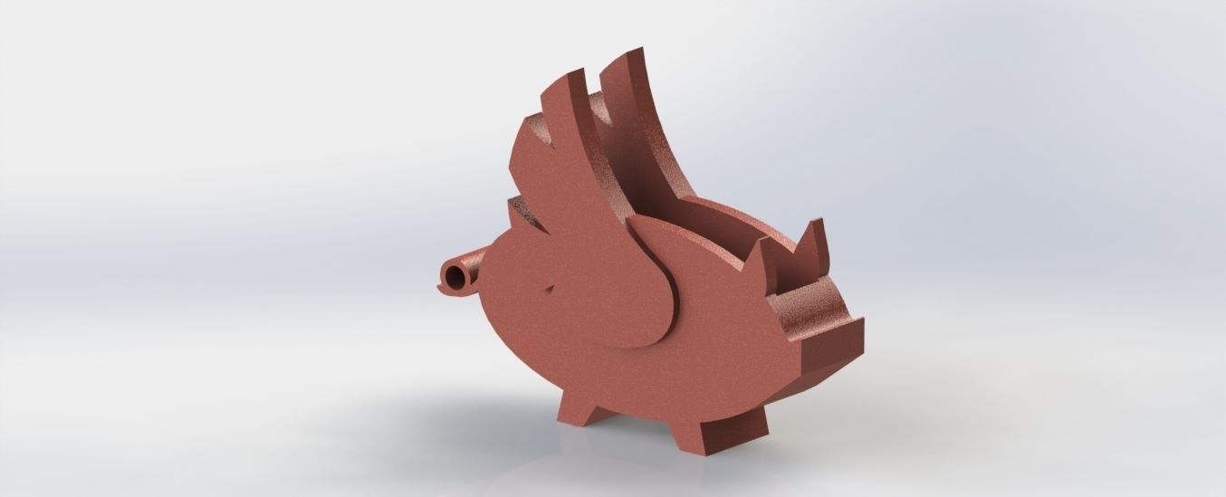 Piggy Penholder  3D print model_1