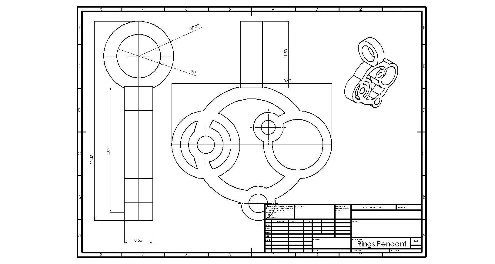 Rings Pendant  3D print model_0