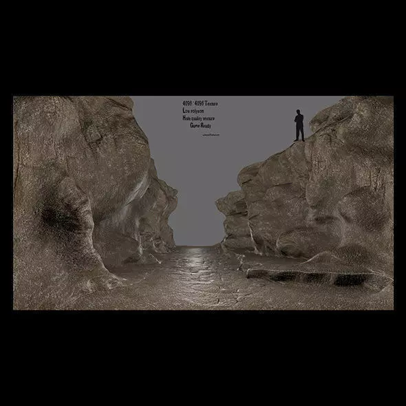 canyon 1 man on edge of cliff Low-poly 3D model_0