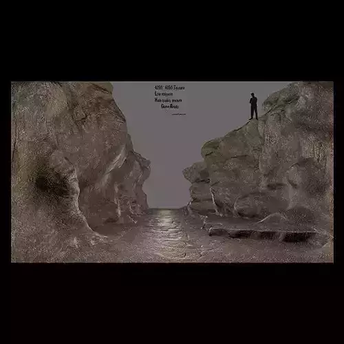 canyon 1 man on edge of cliff Low-poly 3D model