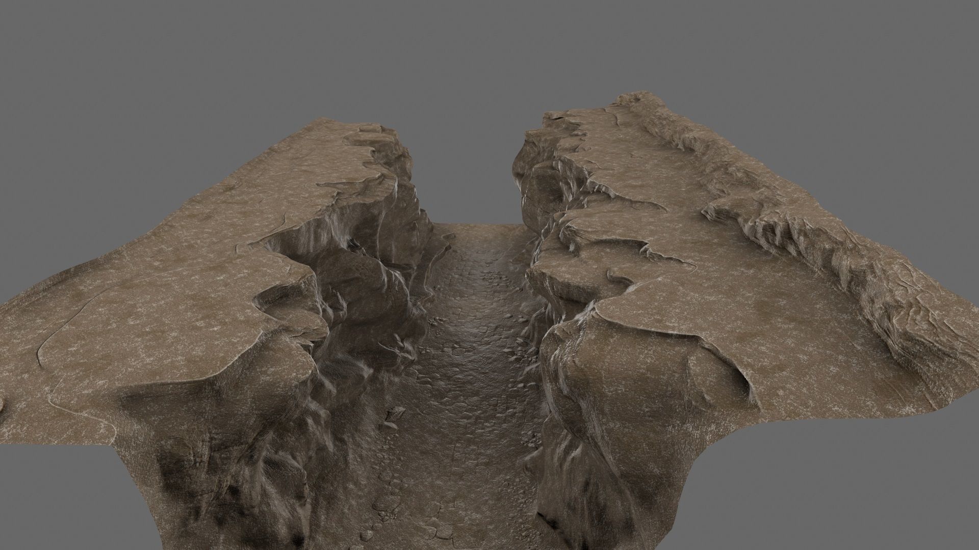 canyon 1 man on edge of cliff Low-poly 3D model_10