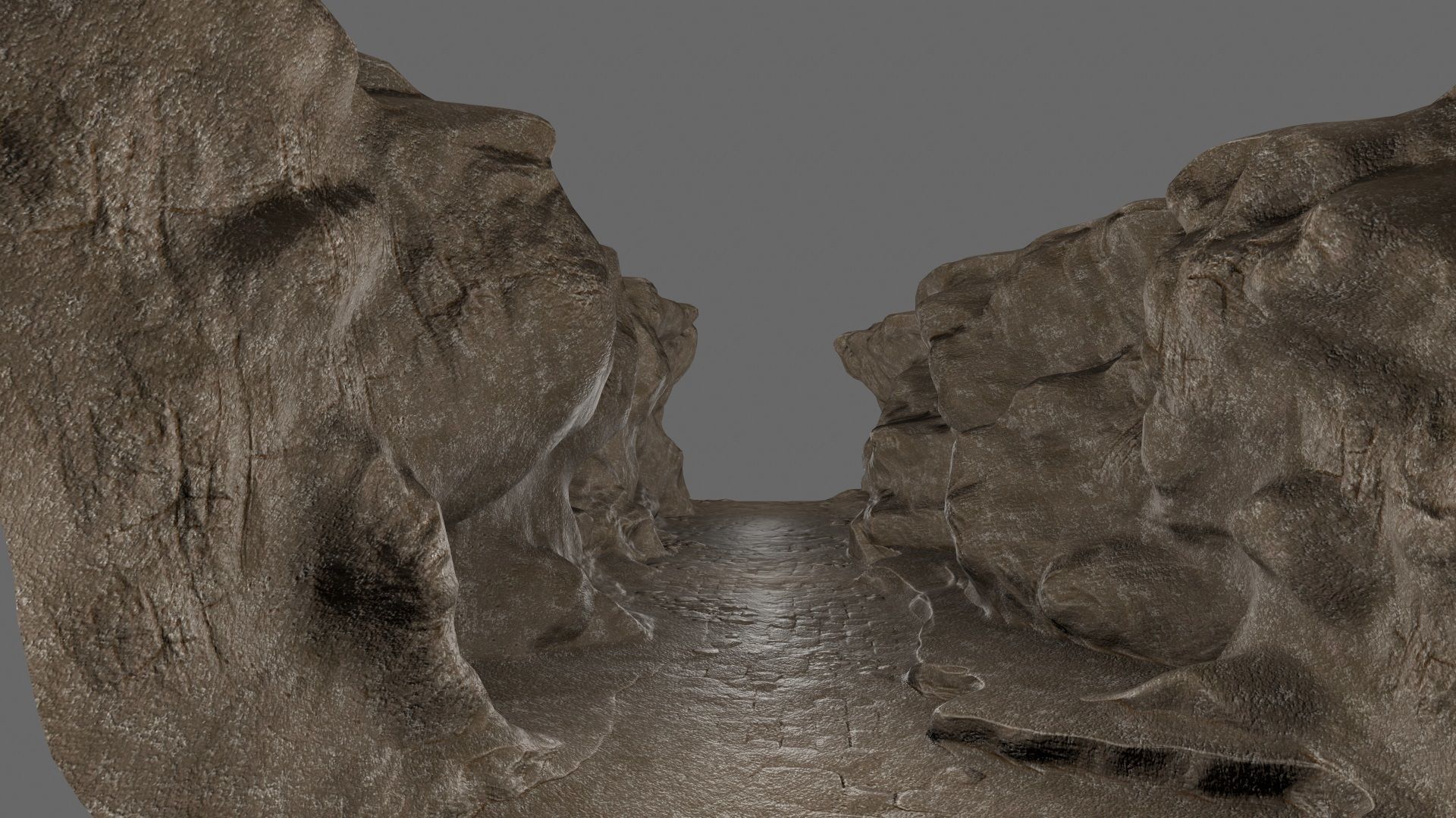 canyon 1 man on edge of cliff Low-poly 3D model_4