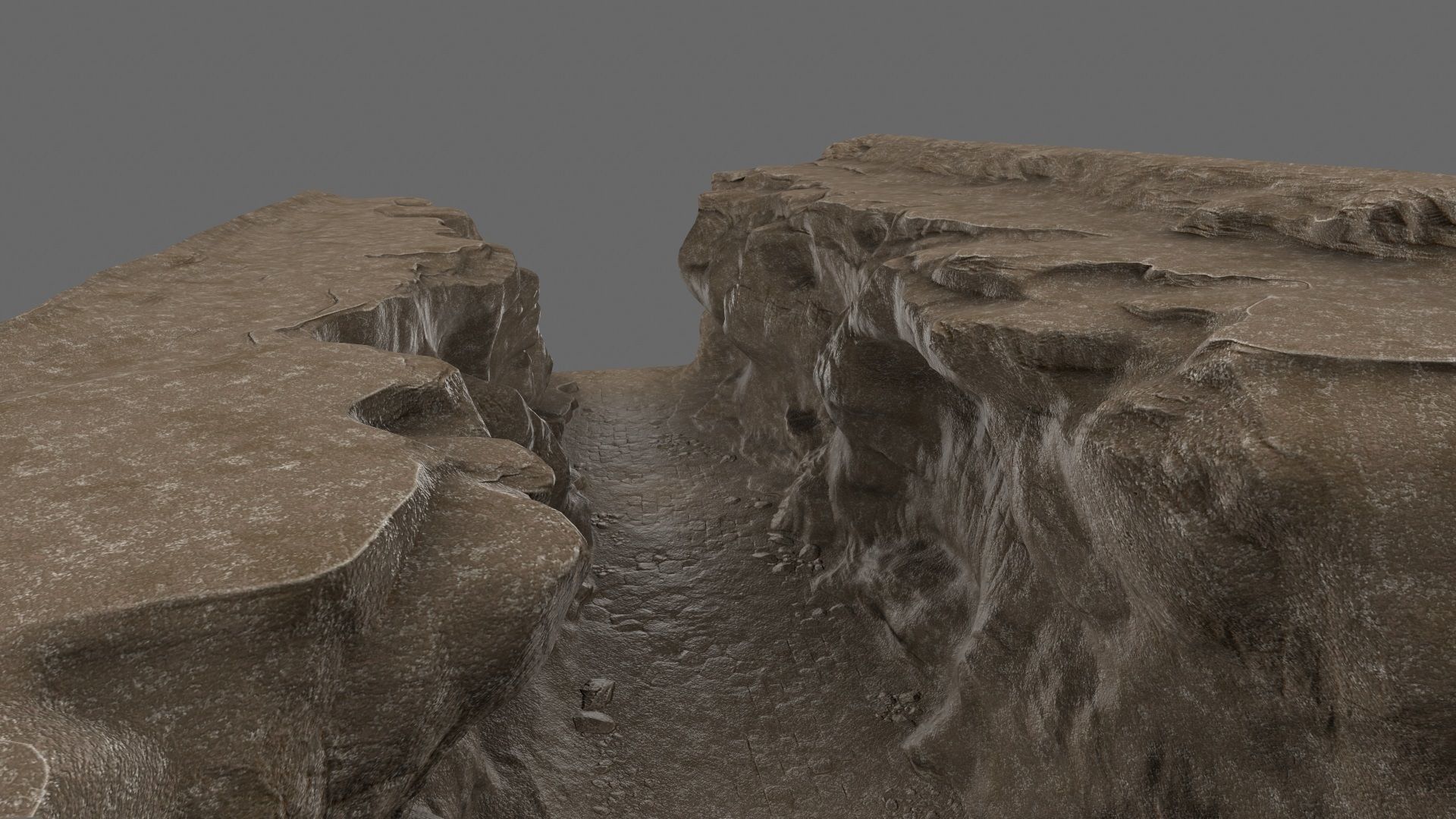 canyon 1 man on edge of cliff Low-poly 3D model_12