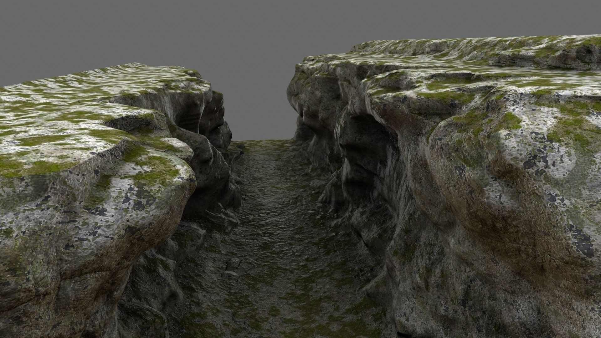 canyon 2 man on edge of cliff Low-poly 3D model_12