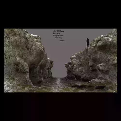 canyon 2 man on edge of cliff Low-poly 3D model