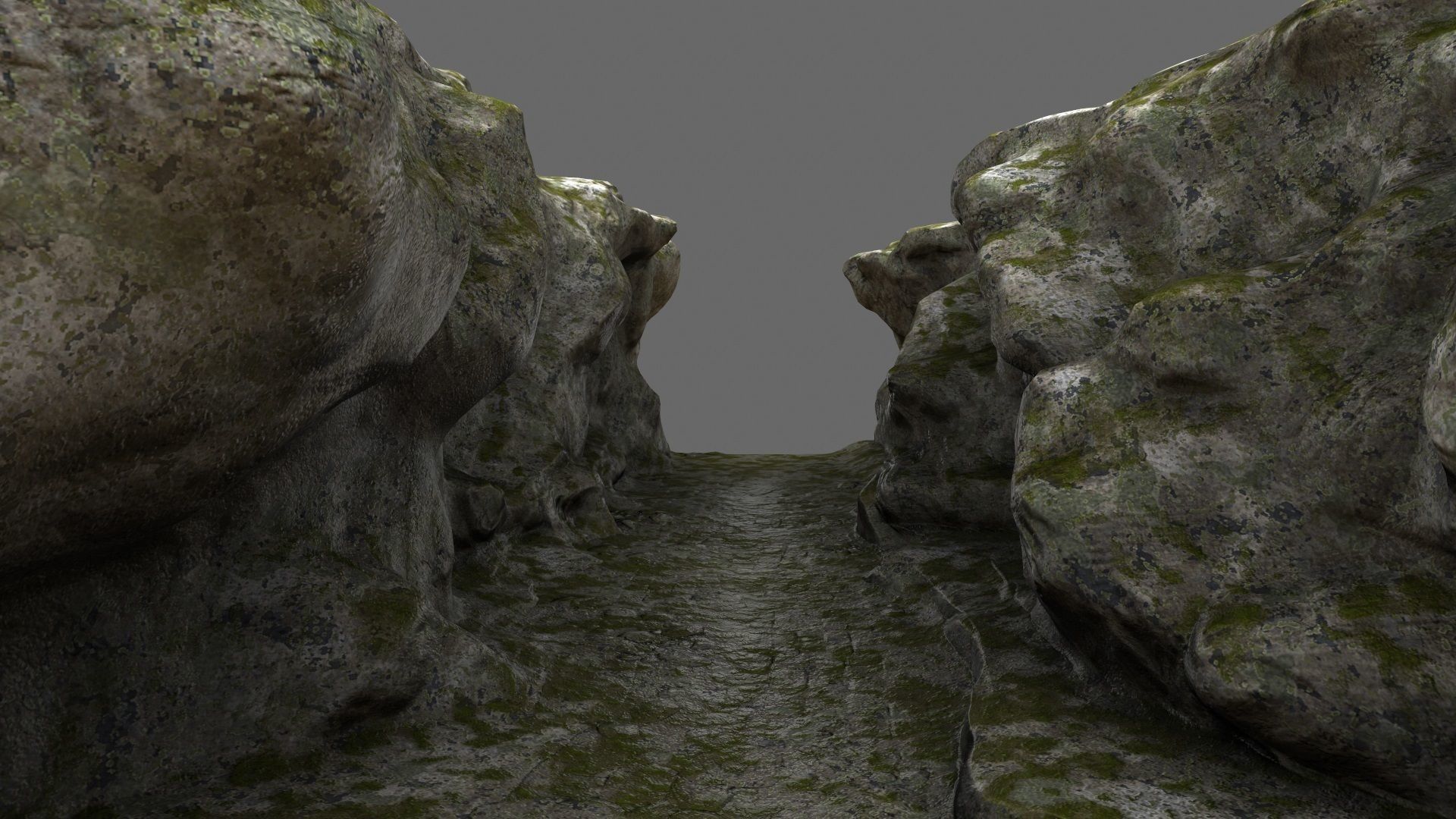 canyon 2 man on edge of cliff Low-poly 3D model_3