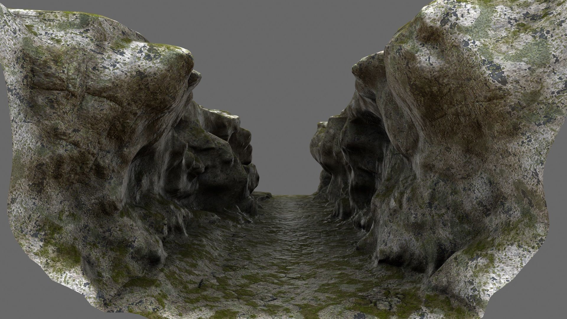 canyon 2 man on edge of cliff Low-poly 3D model_2