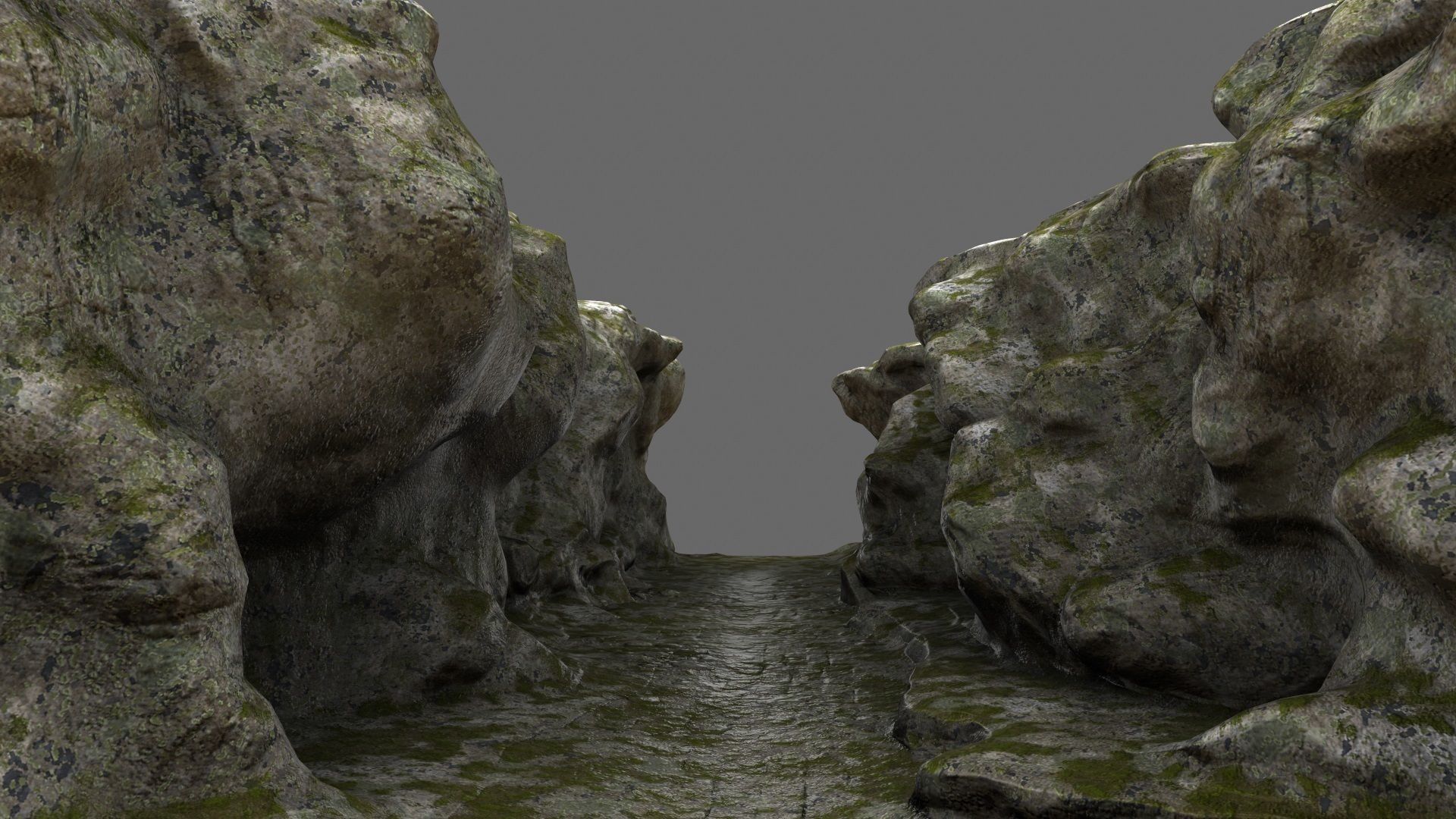 canyon 2 man on edge of cliff Low-poly 3D model_4