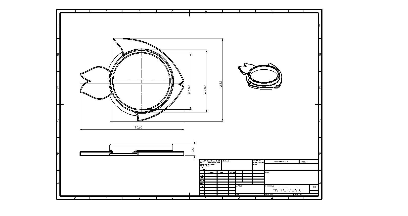 Fish Coaster  3D print model_1