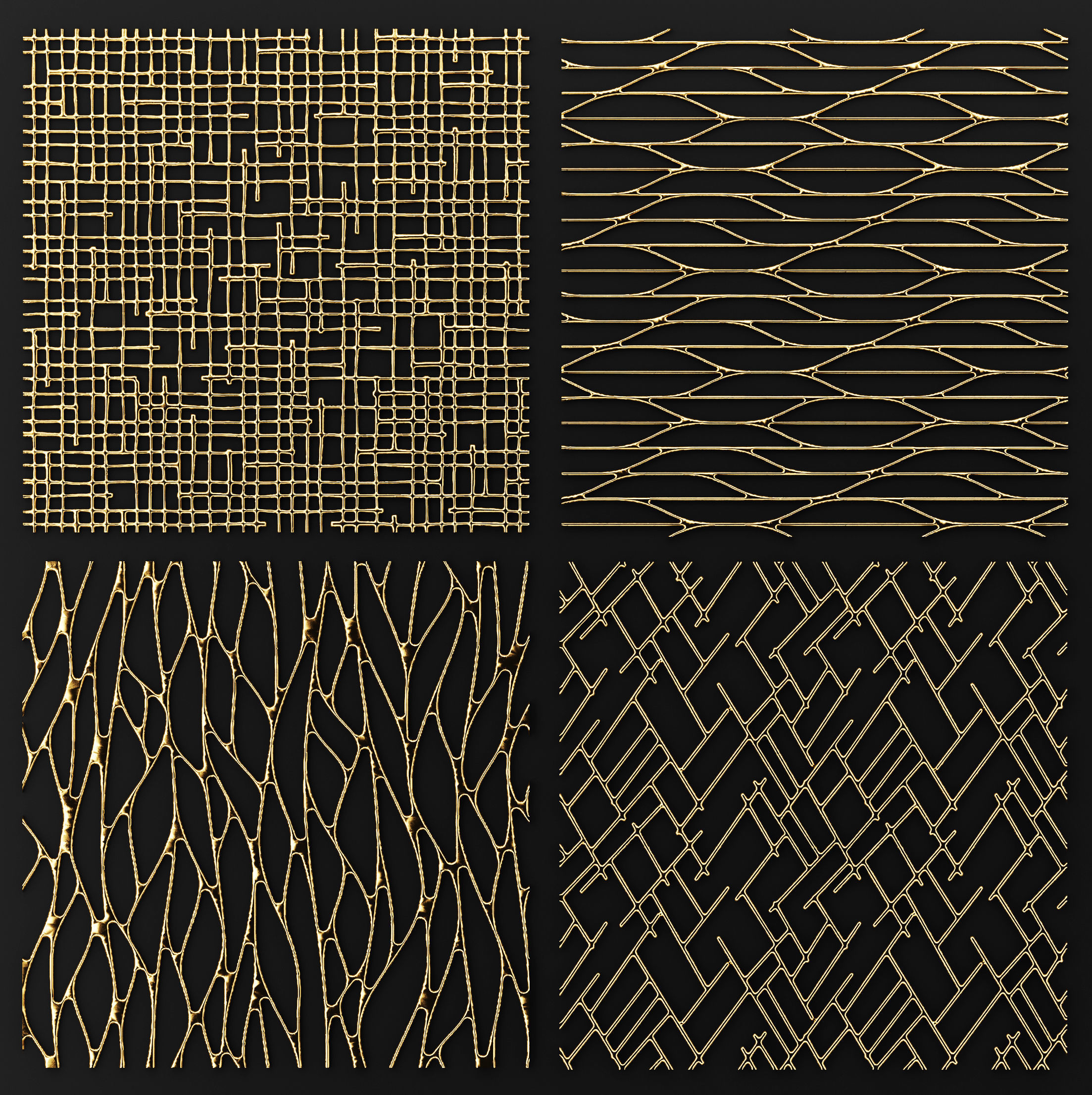 Collection of golden lattice 3D model_7