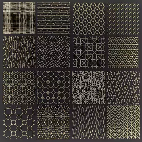 Collection of golden lattice 3D model