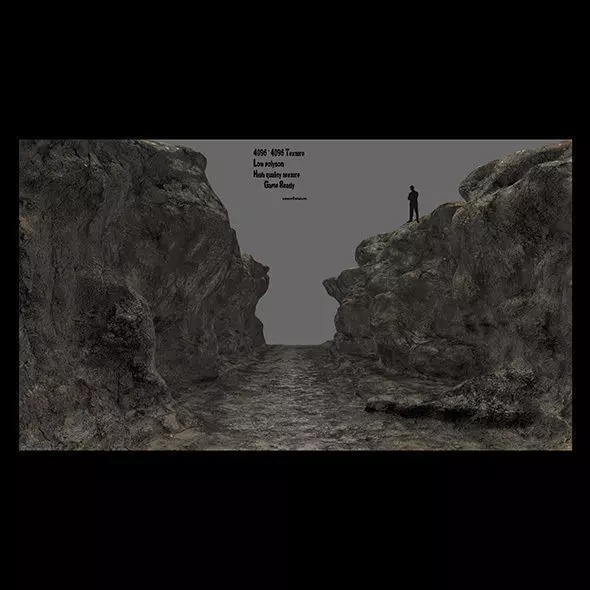 canyon 4 man on edge of cliff Low-poly 3D model