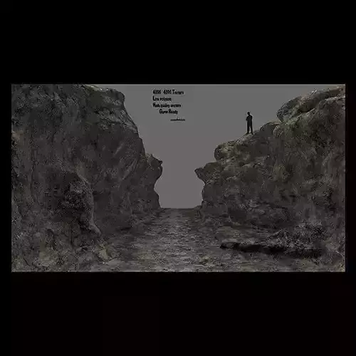 canyon 4 man on edge of cliff Low-poly 3D model