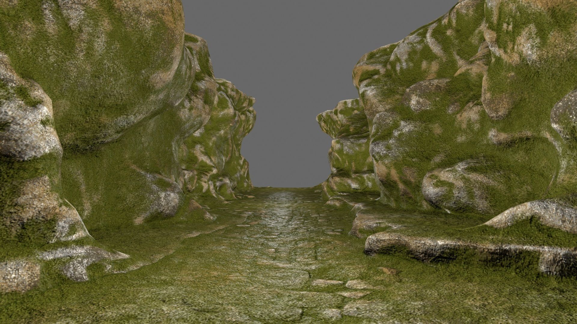 mossy canyon Low-poly 3D model_7