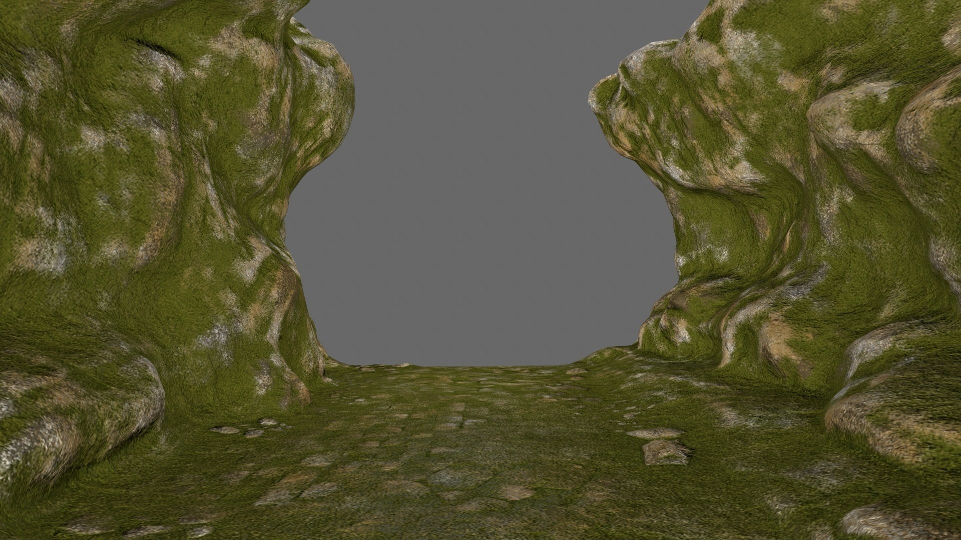 mossy canyon Low-poly 3D model_8