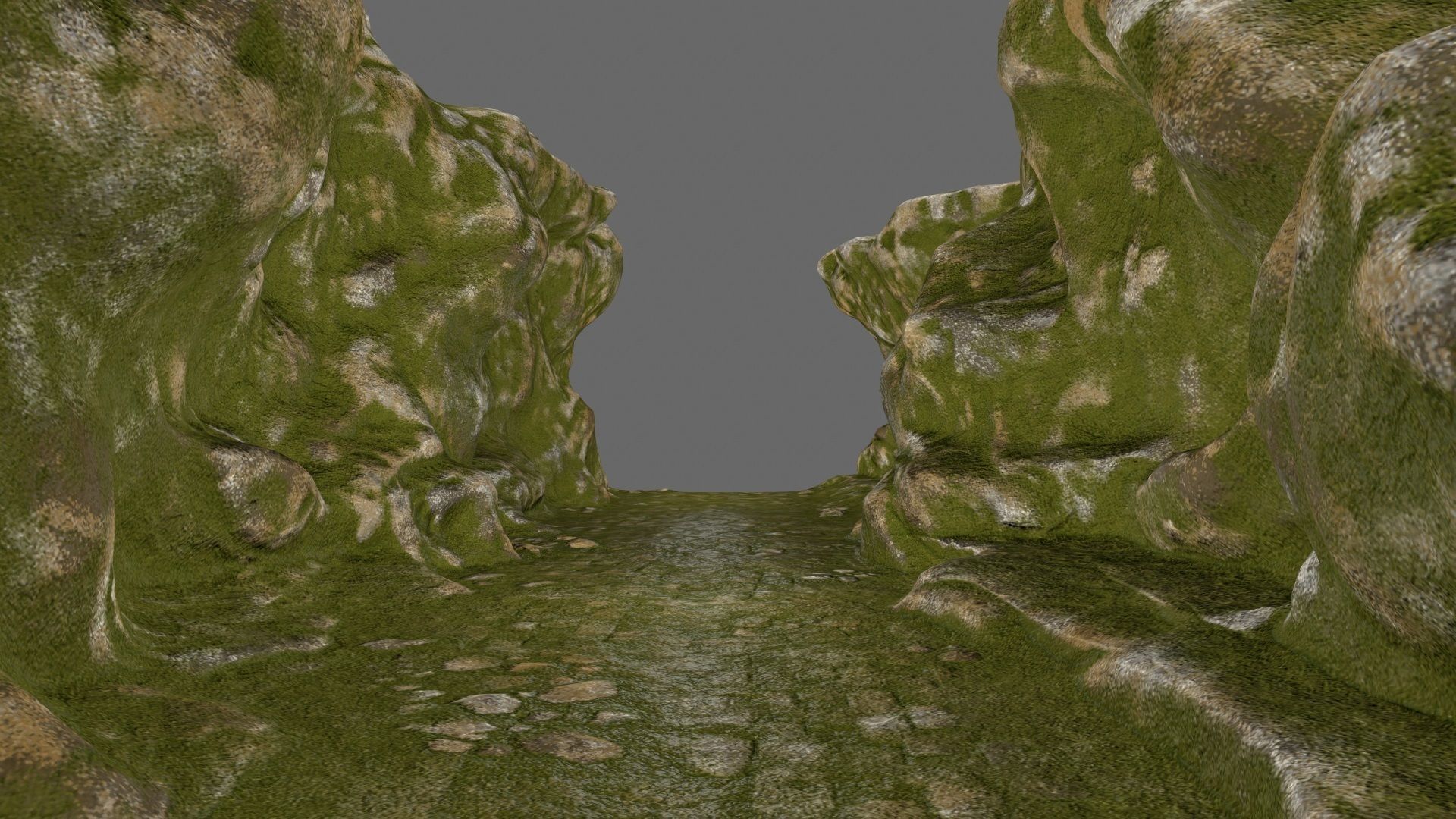 mossy canyon Low-poly 3D model_4