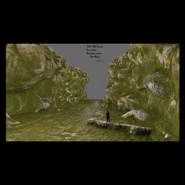 mossy canyon Low-poly 3D model_0
