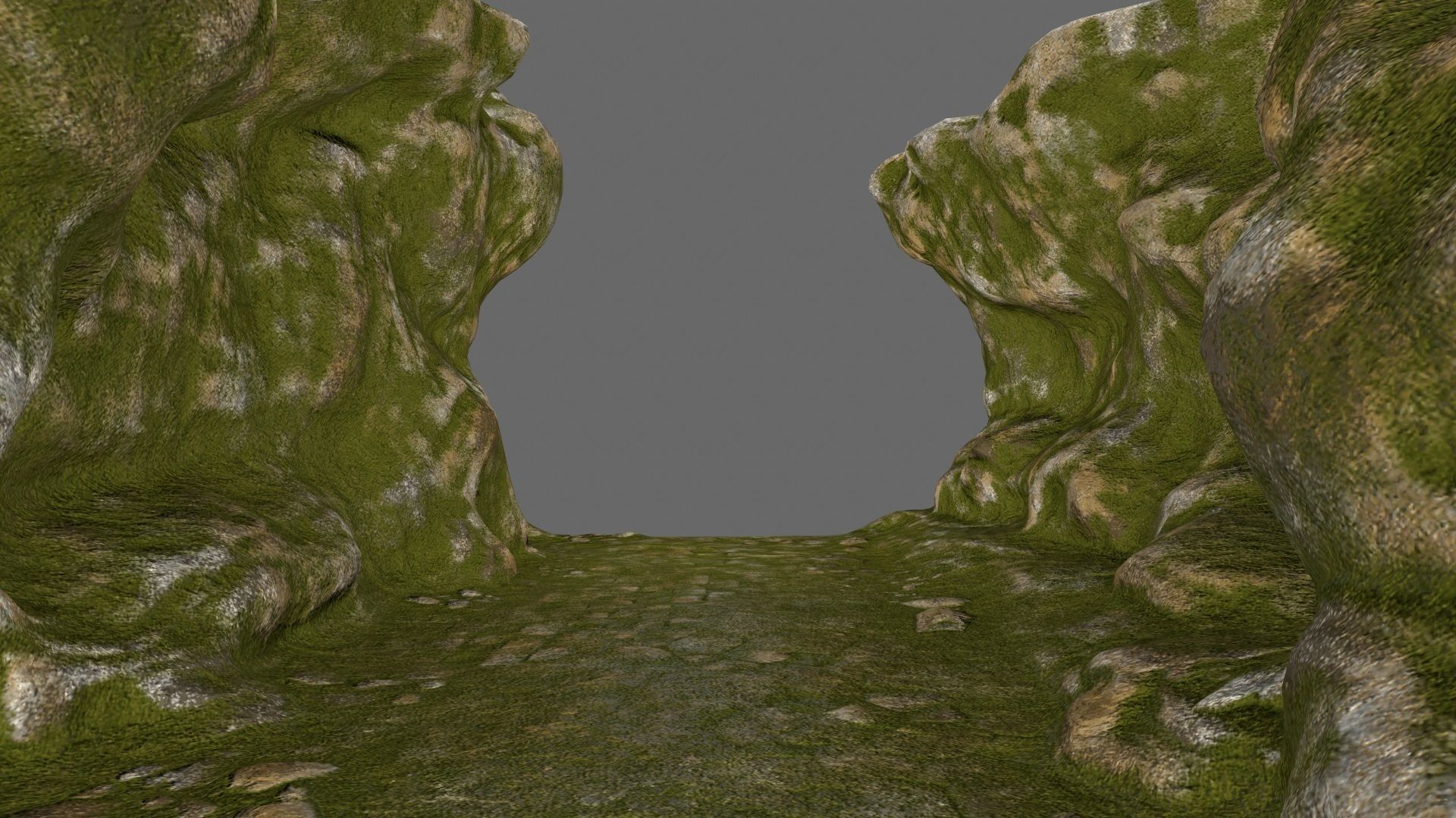 mossy canyon Low-poly 3D model_2