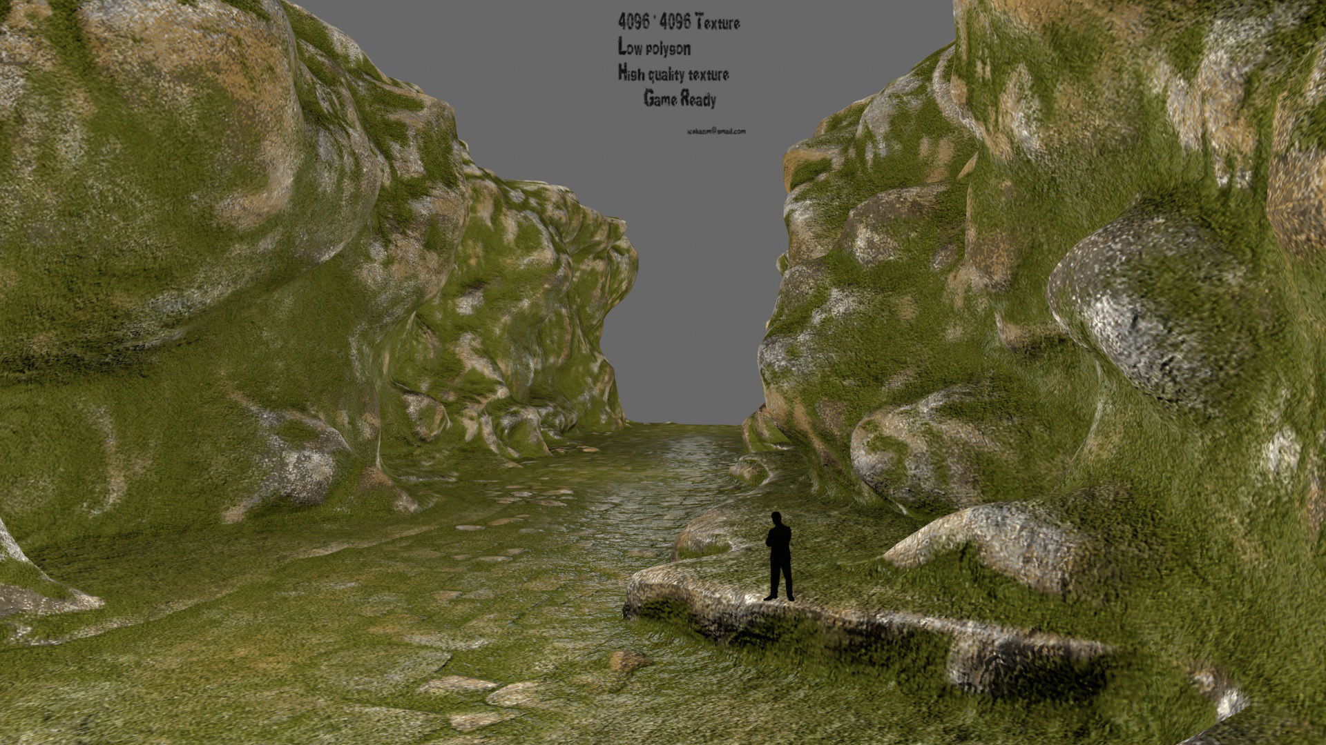 mossy canyon Low-poly 3D model_1