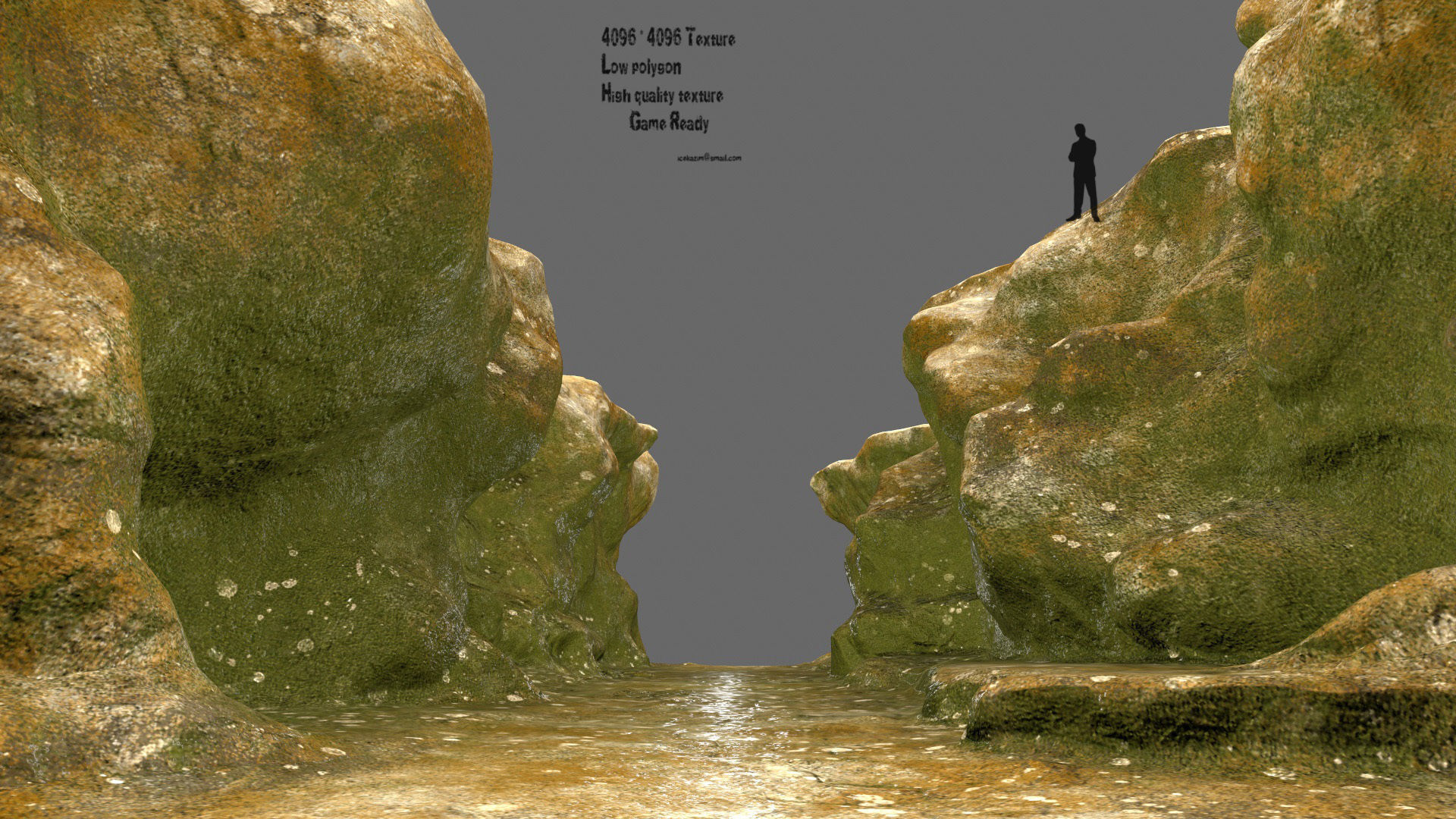 mossy canyon 1 Low-poly 3D model_1