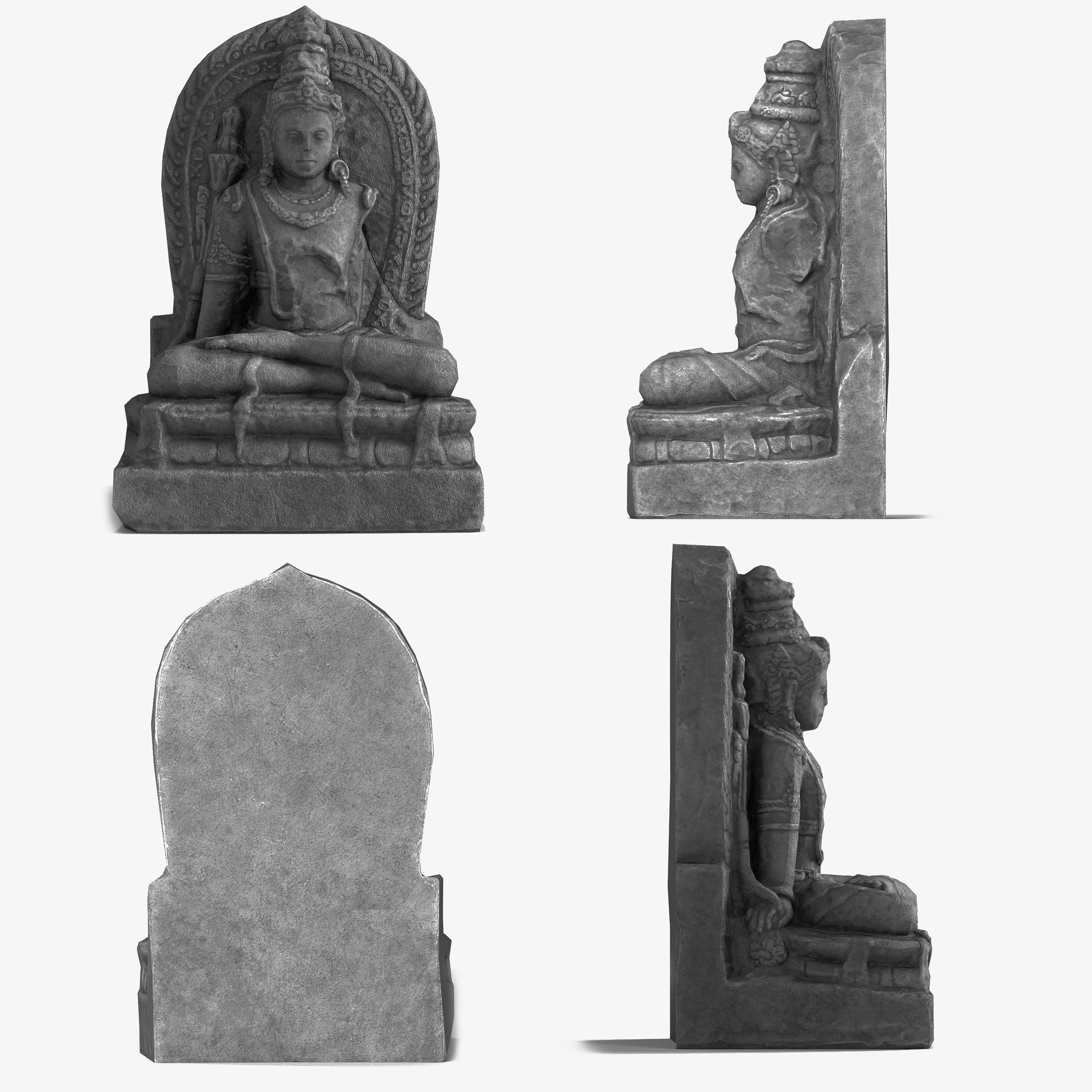 Low Poly PBR Shiva Statue Low-poly 3D model_5