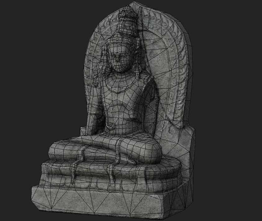 Low Poly PBR Shiva Statue Low-poly 3D model_6