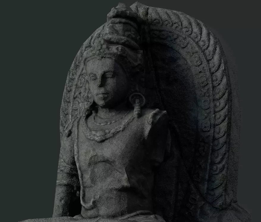Low Poly PBR Shiva Statue Low-poly 3D model_0