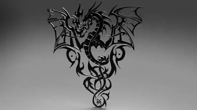 Tribal Dragon Free 3D print model