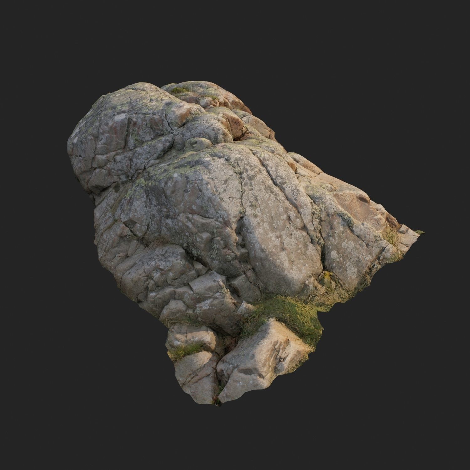 3d scanned nature stone 019 Low-poly 3D model_2