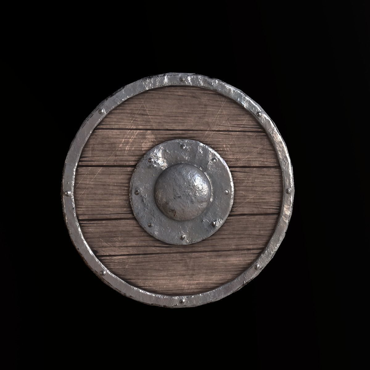 Medieval Round Shield - PBR Game Ready Low-poly 3D model_3
