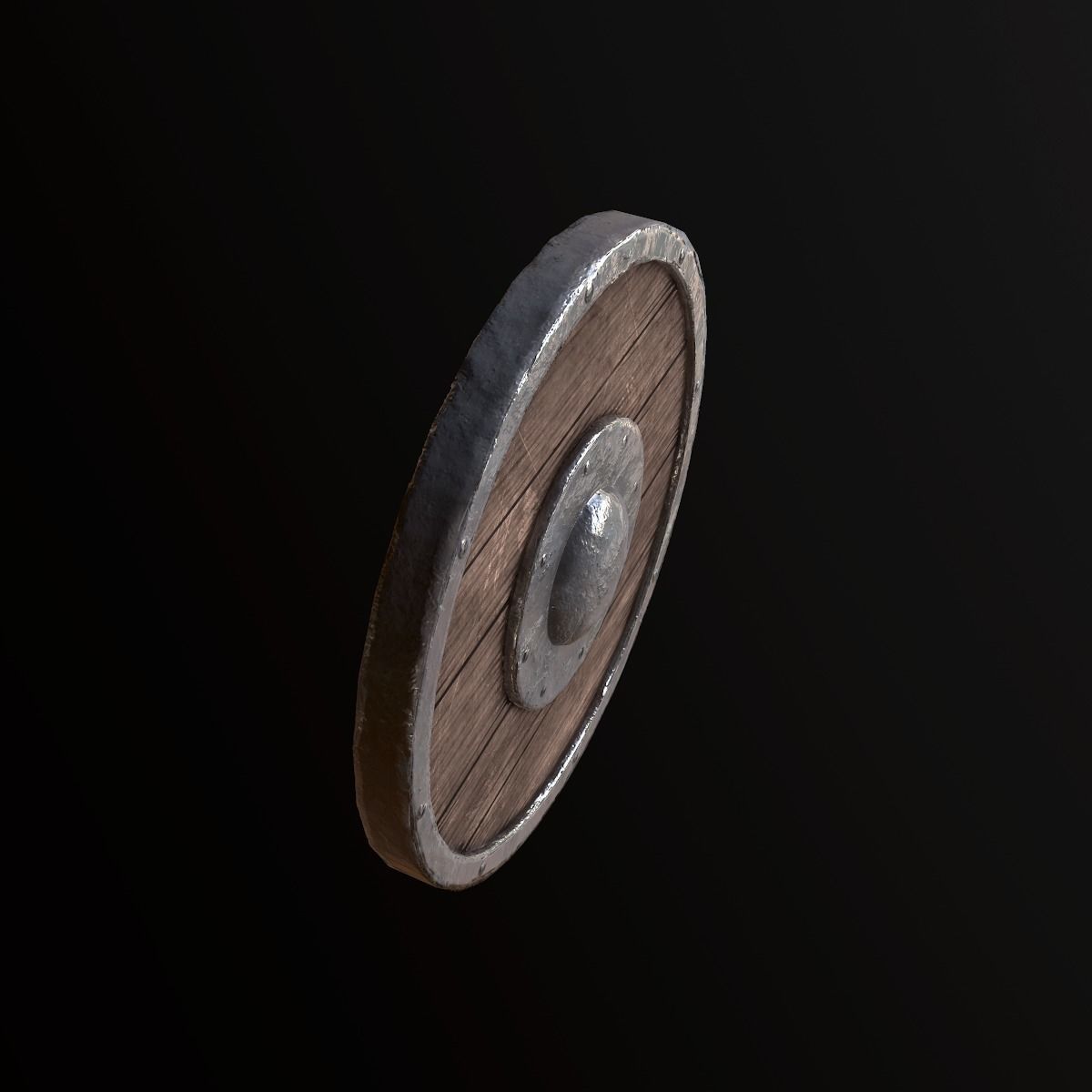 Medieval Round Shield - PBR Game Ready Low-poly 3D model_4