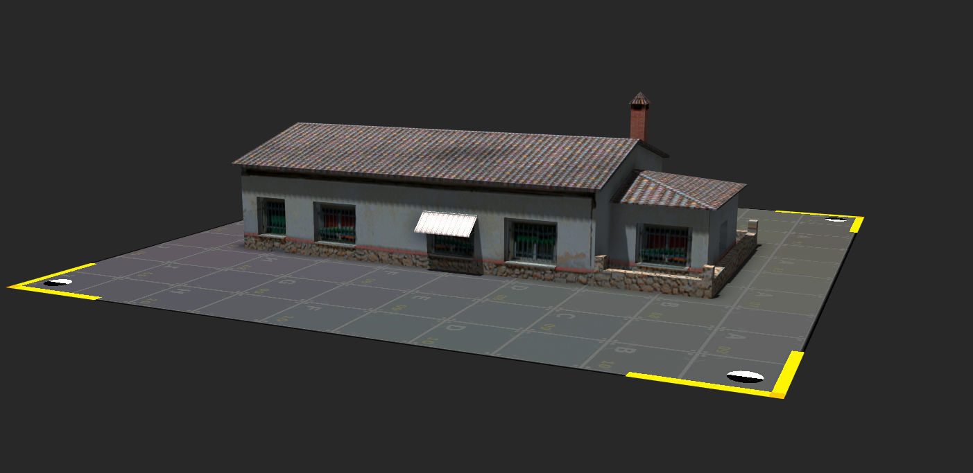 Town Photo based 20 Houses European Low-poly 3D model_20