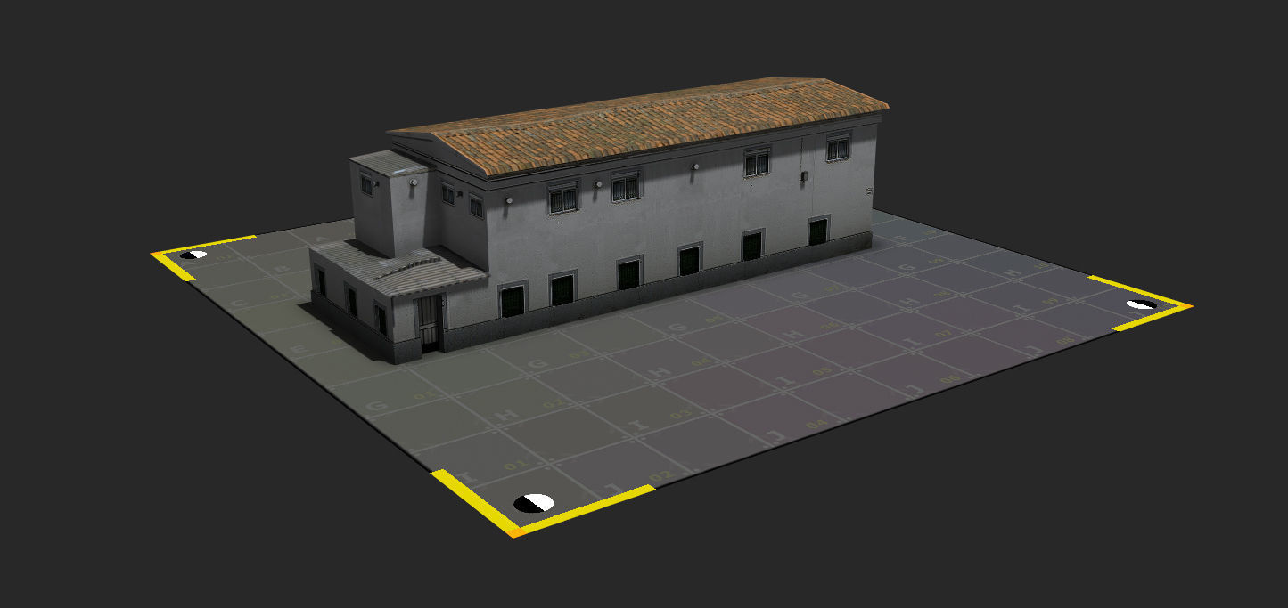 Town Photo based 20 Houses European Low-poly 3D model_6