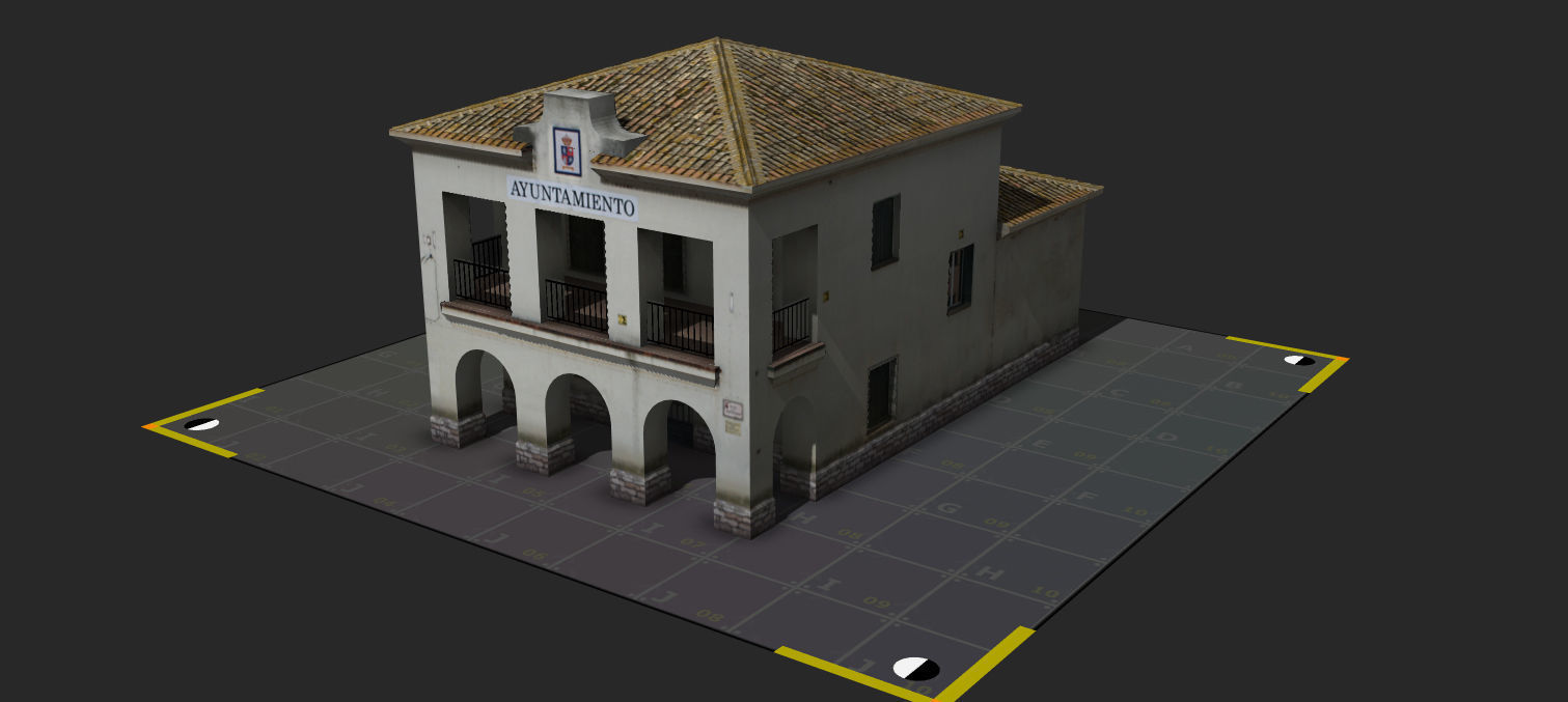 Town Photo based 20 Houses European Low-poly 3D model_1