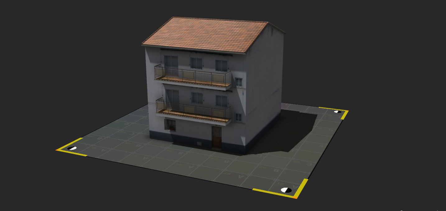 Town Photo based 20 Houses European Low-poly 3D model_14
