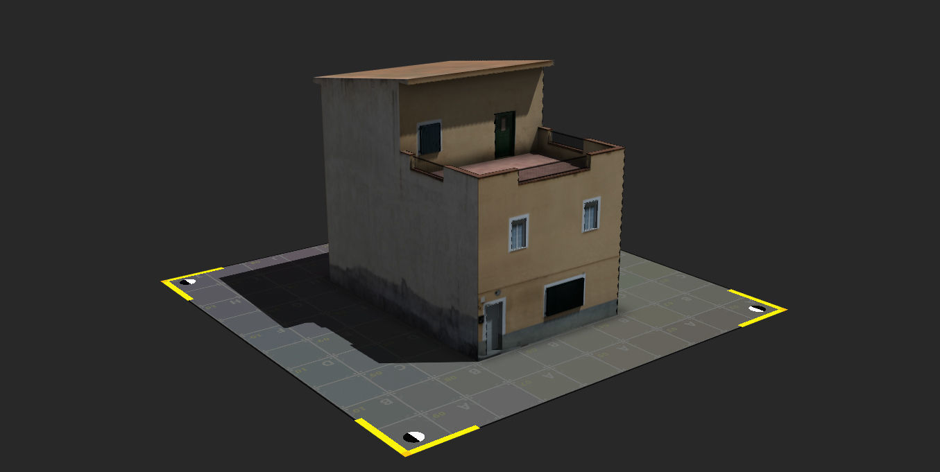 Town Photo based 20 Houses European Low-poly 3D model_18