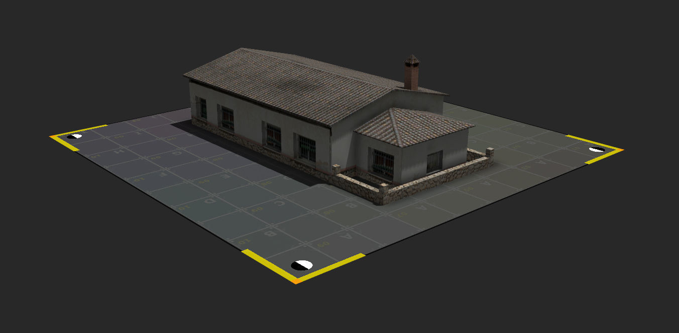 Town Photo based 20 Houses European Low-poly 3D model_5