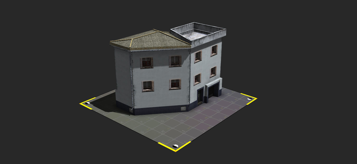 Town Photo based 20 Houses European Low-poly 3D model_17