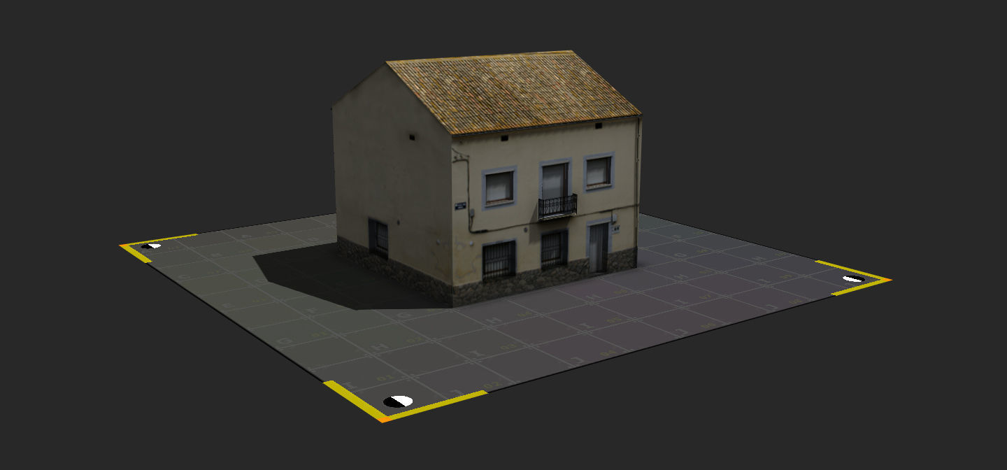 Town Photo based 20 Houses European Low-poly 3D model_3