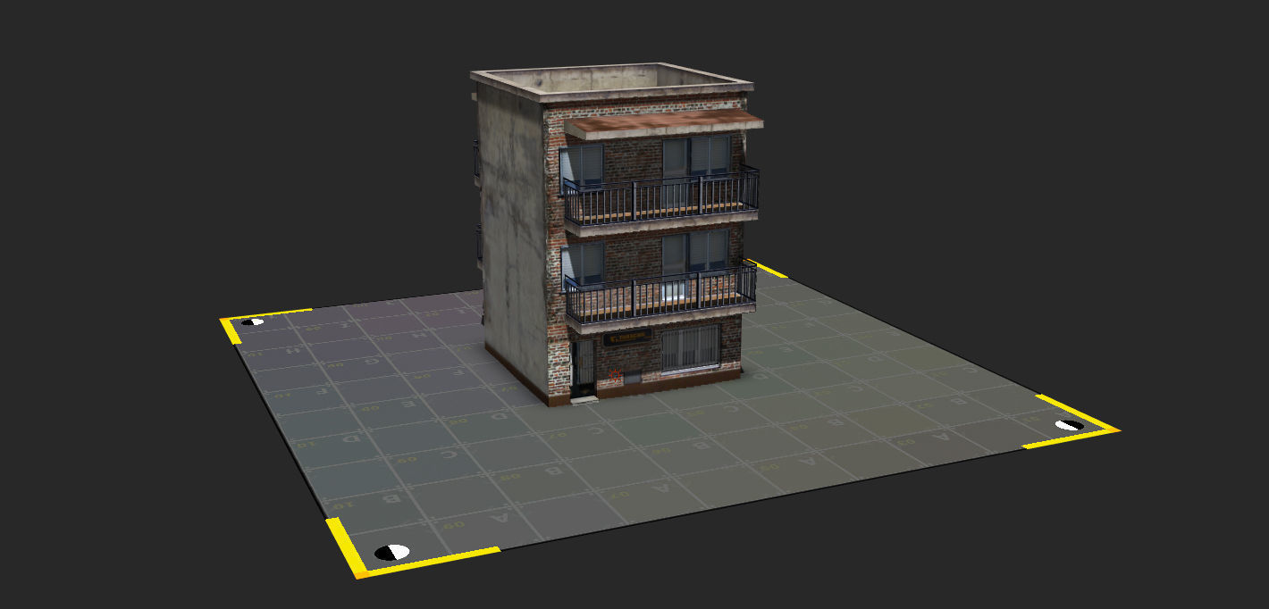 Town Photo based 20 Houses European Low-poly 3D model_16