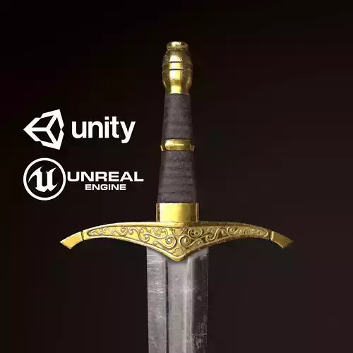 Medieval Short Sword - PBR Game Ready