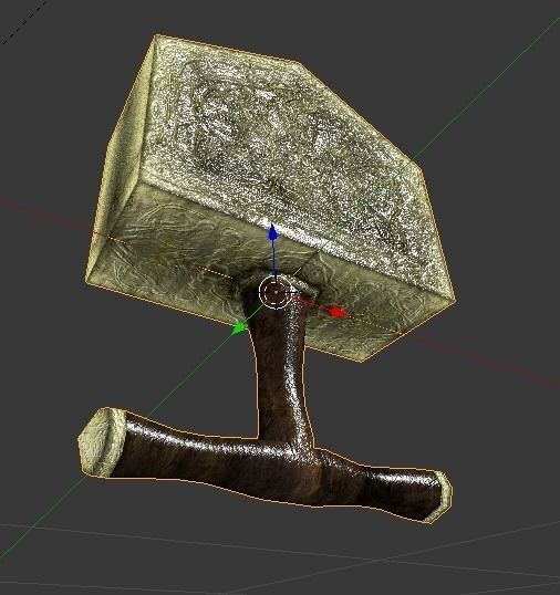 Mjolnir1 metal hammer Low-poly 3D model_8